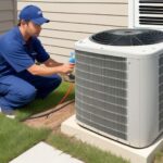 Professional air conditioning maintenance services provided by Anthem AC & Plumbing in Coachella Valley, focusing on inspecting and servicing AC units to improve performance and extend lifespan.