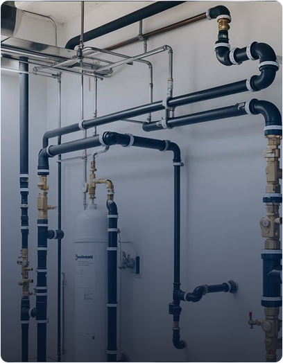 Commercial plumbing pipes installed for a business in Coachella Valley by Anthem Air