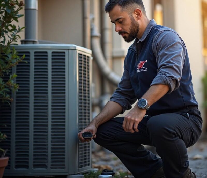 Anthem HVAC technician evaluating whether to repair or replace an AC unit