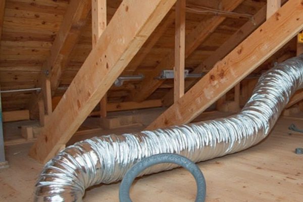 New air duct installation in Indio home attic
